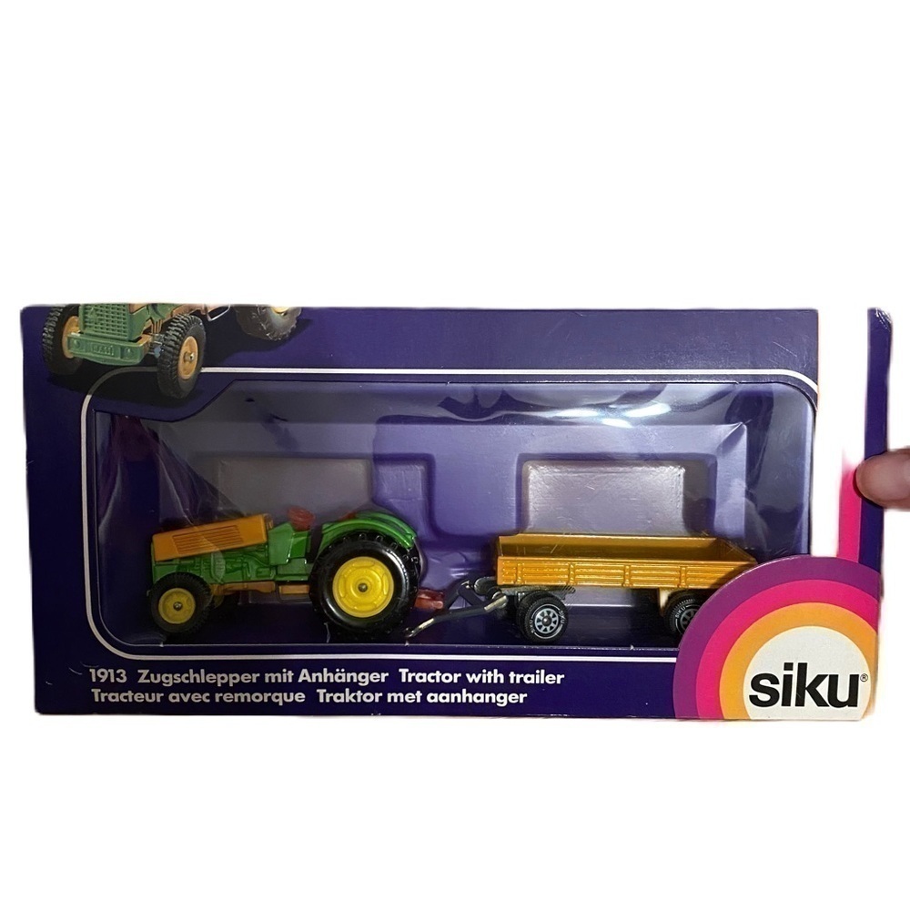 VINTAGE SIKU 1913 Tractor With Trailer NEW WEST GERMANY Zugschlepper Farm Toy